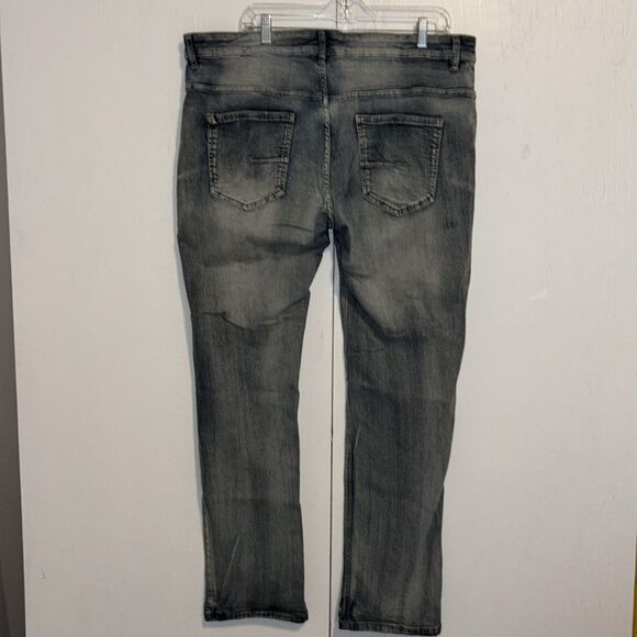 M.Society men’s slim straight Bob distressed jeans with 5 pockets size 42/32. - Picture 6 of 9
